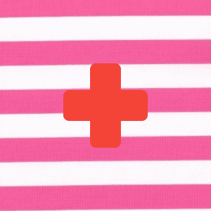 Pink stripes red cross